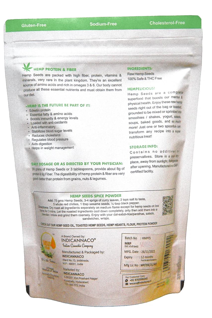 Natural Hemp Seeds - Rich in protein and Dietary Fiber - Indus Hemp