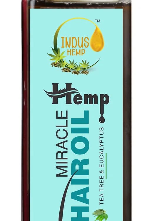 MIRACLE HEMP HAIR OIL - TEA TREE OIL AND EUCALYPTUS OIL - 200 ML -  INDUS HEMP
