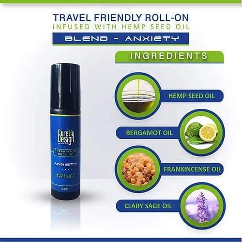 Aromatherapy Roll-on for Anxiety - Natural antidepressant, Enhances Sleep