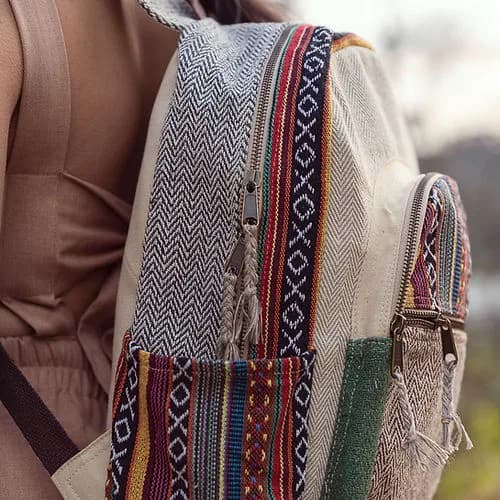 Large Hemp Backpack/Bag - 3 Patterns - Buddhaland Co.