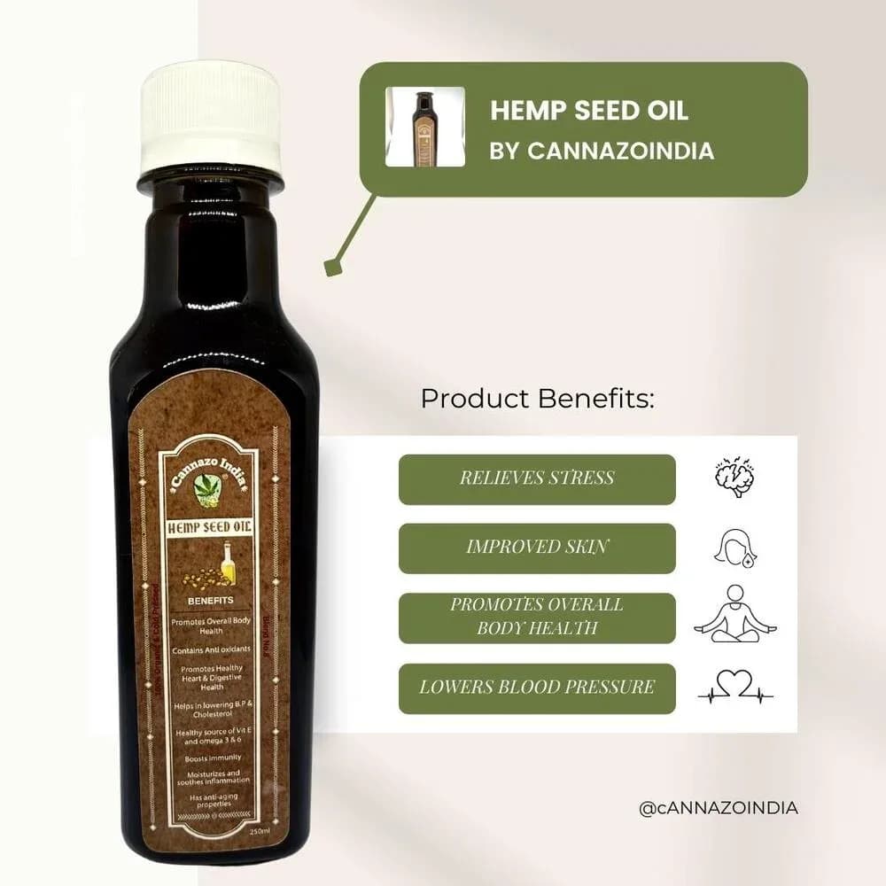 Hemp Seed Oil - 250 ML - Cannazo India