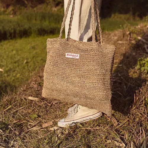 Hemp Knitted Tote Bag - Buddhaland Co.
