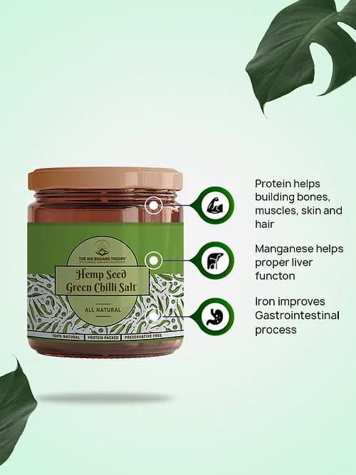 Hemp Seed Green Chilli Salt - 25g - The Big Bhaang Theory