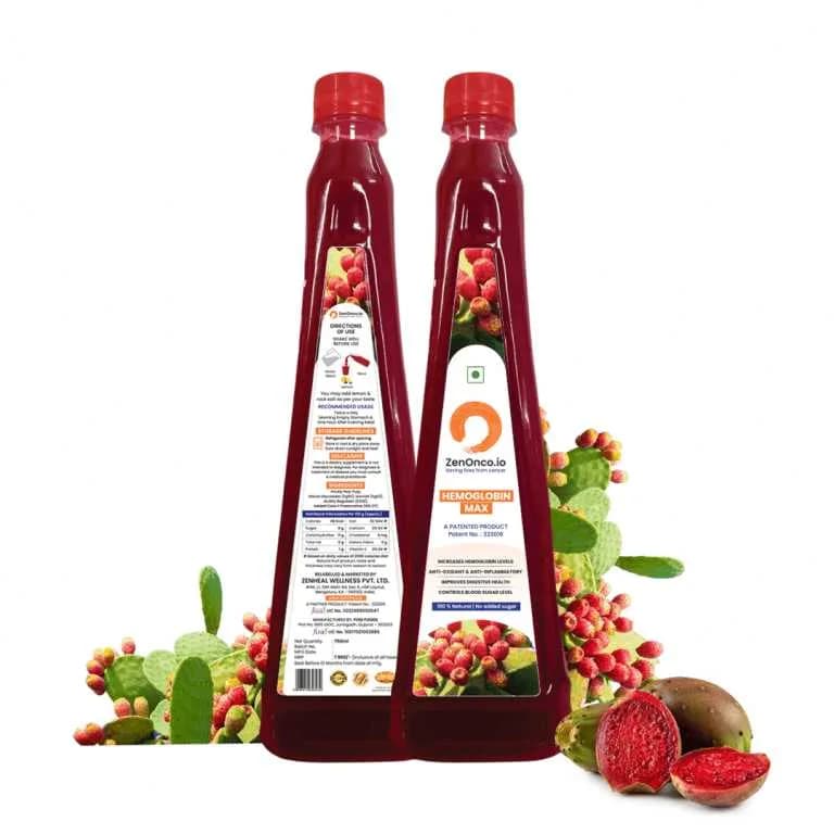 Prickly Pear Hemoglobin Juice (Pack of 2) | 750ML | ZenOnco