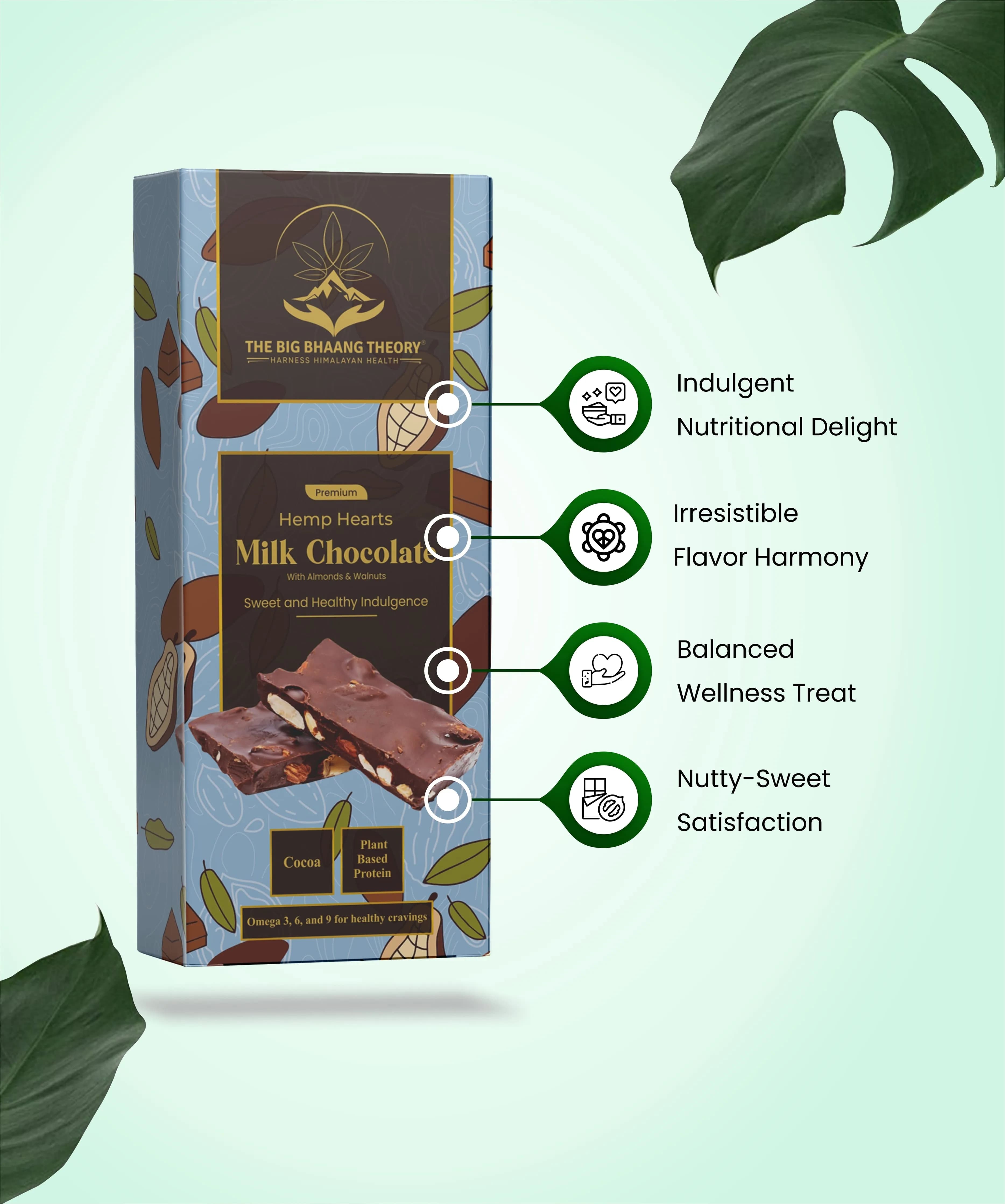 Hemp Hearts Milk Chocolate - 50 Gms -The Big Bhaang Theory