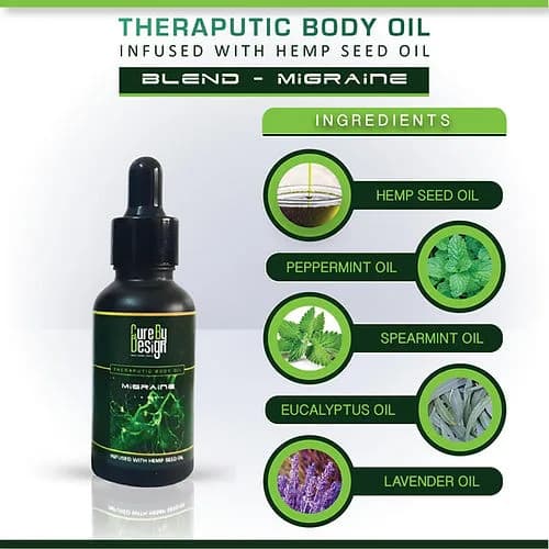 Aromatherapy Massage Oil For Migraine - Eases Headaches, Relieves Nausea