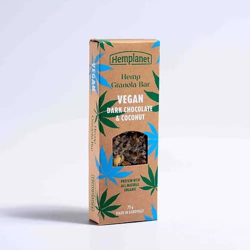 Hemp Granola Bar Vegan - Dark Chocolate & Coconut - 75gm - Hemplanet
