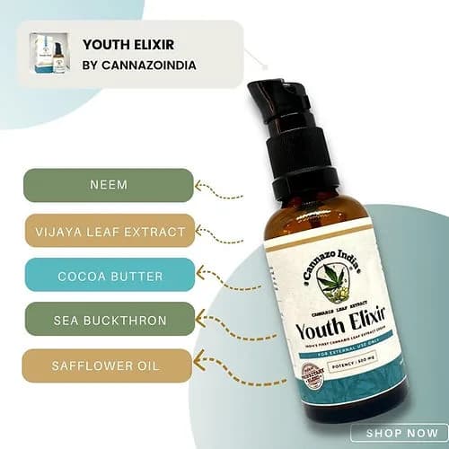 Youth Elixir - For Skin Aging and Dry Skin - 50 Grms  - Cannazo India