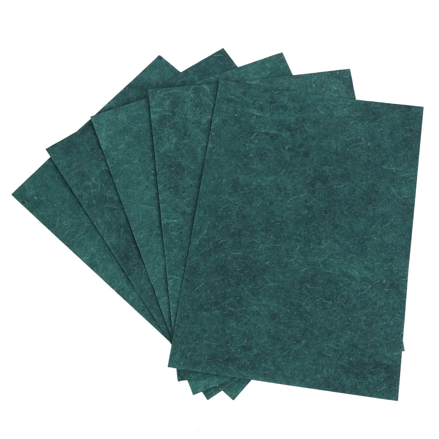 250 GSM Hemp A5 Sheets || Dark Green || Set of 15 | OG Hemp