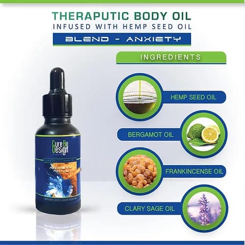 Aromatherapy Massage Oil for Anxiety - Soothes Nervous system, Improves mood