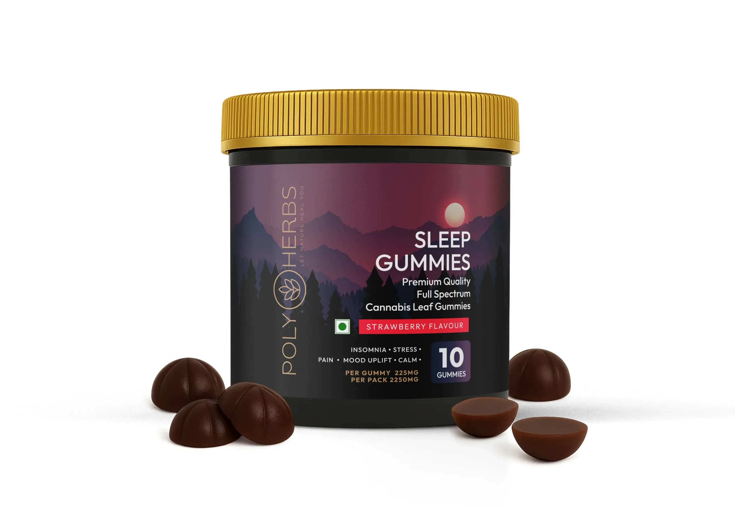 PolyHerbs SLEEP Strong CBD Gummies 225mg Per Gummy