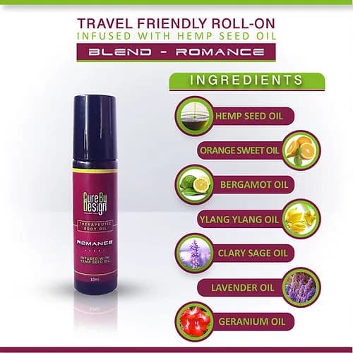 Aromatherapy Roll-on for Romance - Boosts mood, Natural antidepressant,