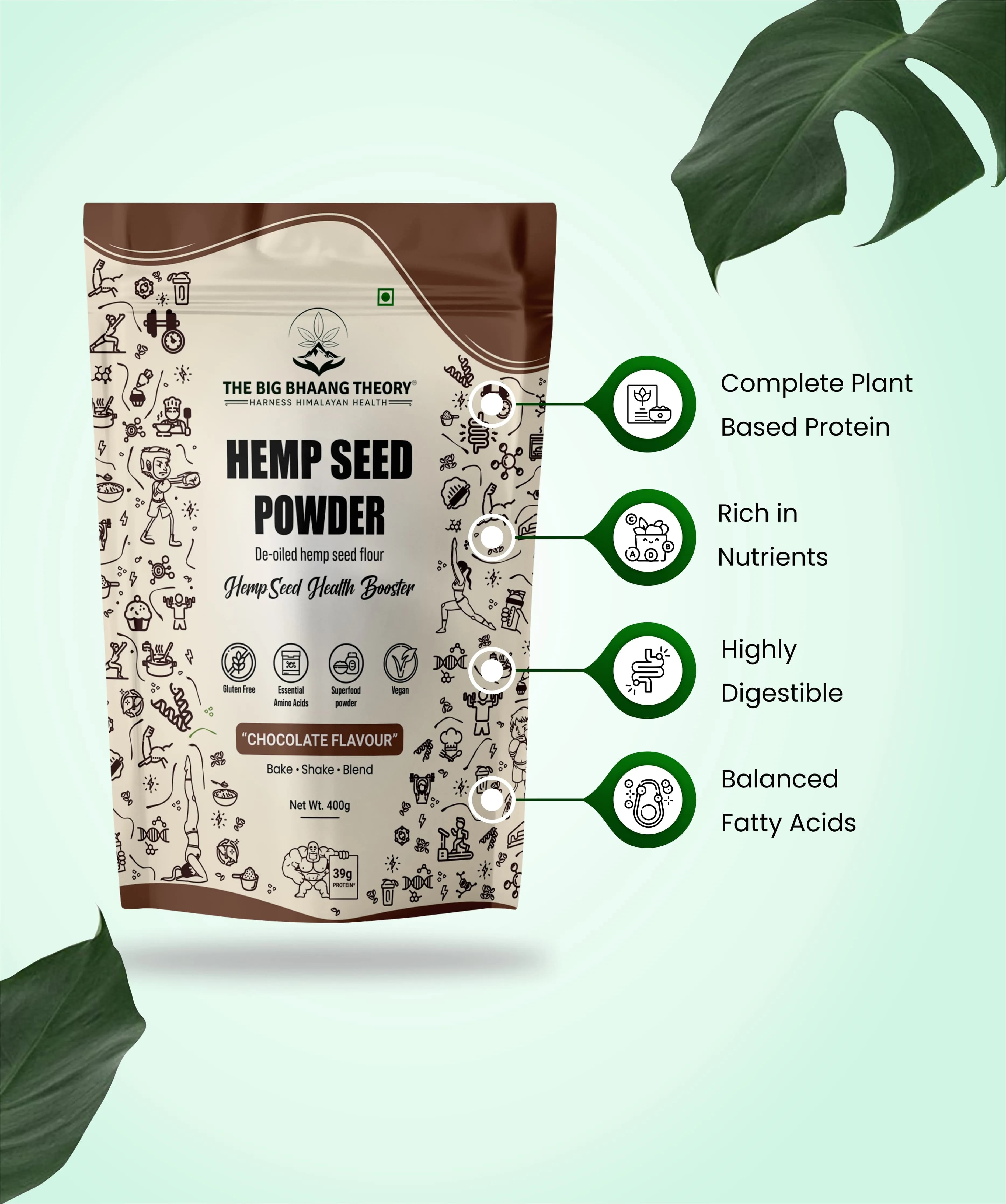 Hemp Seed Powder- Chocolate - 400 Grms
